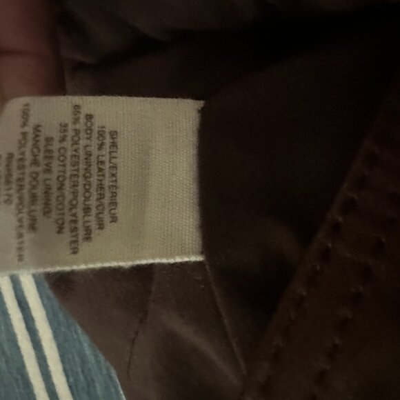 Anthropologie Leather Jacket Beautiful Brown Double Breasted Waist length XS - Picture 11 of 13